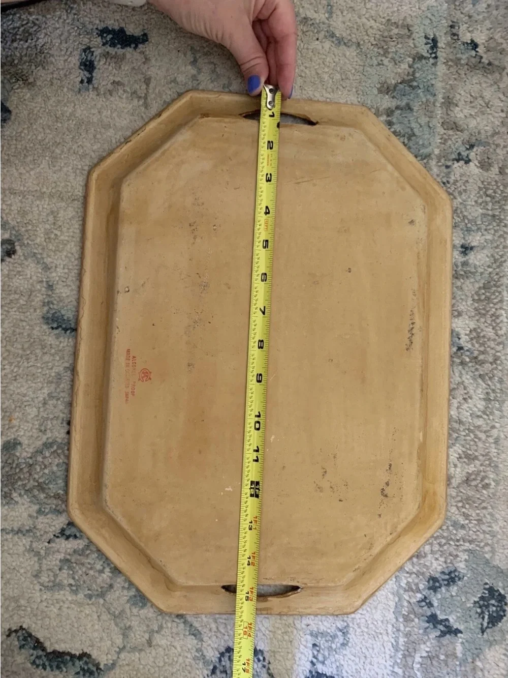vintage red and gold colored ornate platter from japan